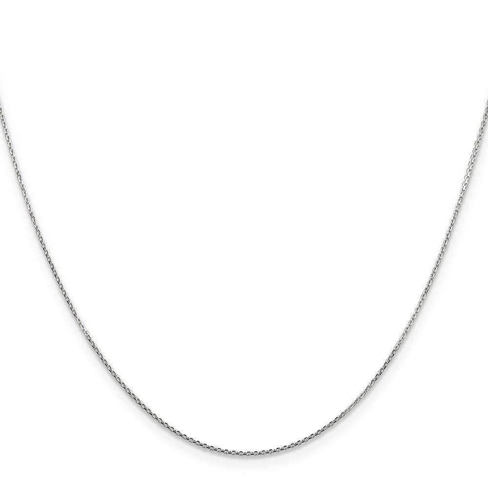 14K Weißgold.8mm Diamantiert Rund Offen Glieder Ankerkette mit Karabinerverschluss Halskette