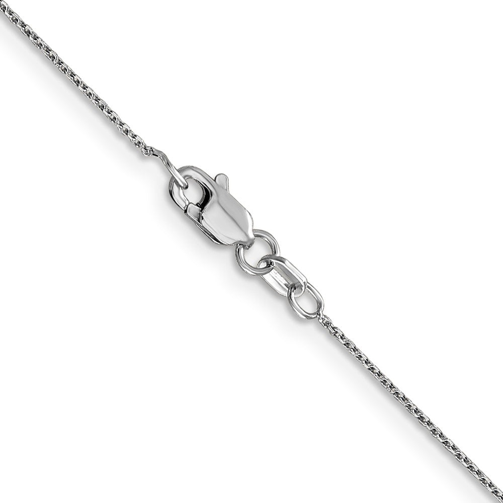 14K Weißgold.8mm Diamantiert Rund Offen Glieder Ankerkette mit Karabinerverschluss Halskette