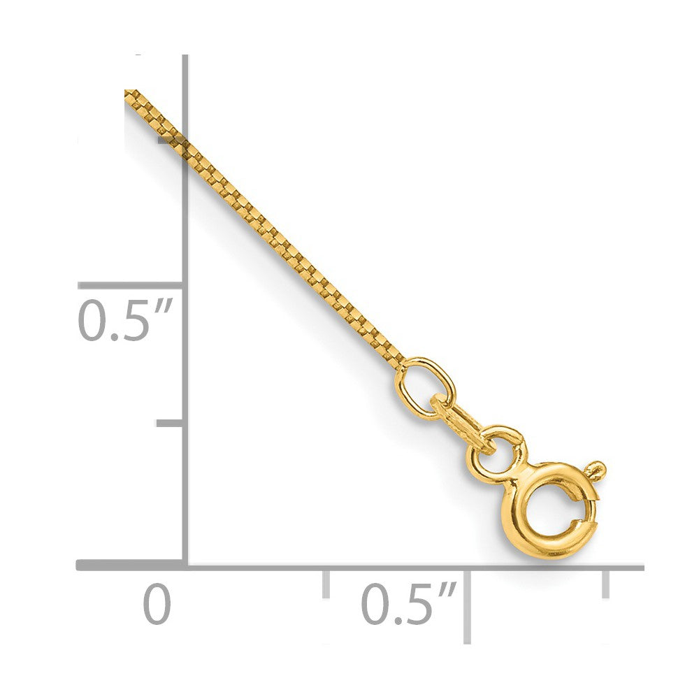 14K Gelbgold.7mm Venezianer mit Federring Verschluss Kette Fußkettchen