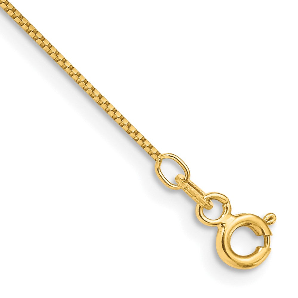 14K Gelbgold.7mm Venezianer mit Federring Verschluss Kette Fußkettchen