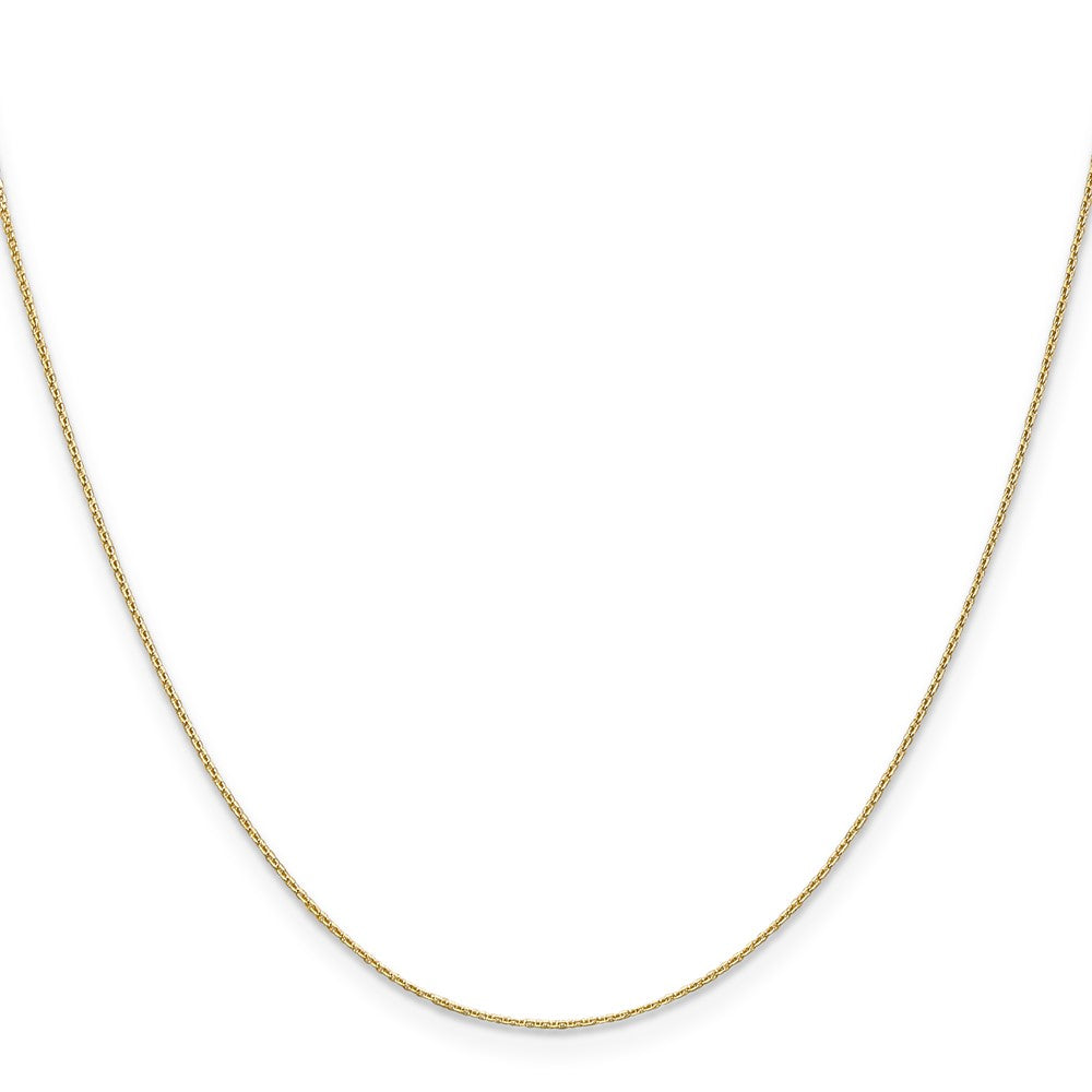 14K Gelbgold.65mm Diamantiert Rund Offen Glieder Ankerkette mit Karabinerverschluss Halskette