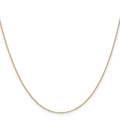 14K Gelbgold.65mm Diamantiert Rund Offen Glieder Ankerkette mit Karabinerverschluss Halskette