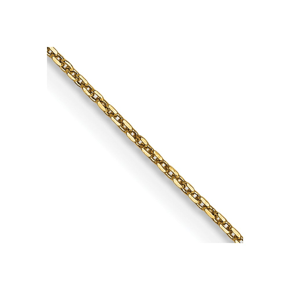 14K Gelbgold.65mm Diamantiert Rund Offen Glieder Ankerkette mit Karabinerverschluss Halskette