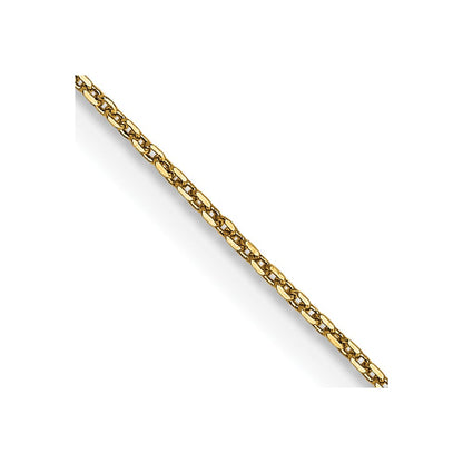 14K Gelbgold.65mm Diamantiert Rund Offen Glieder Ankerkette mit Karabinerverschluss Halskette