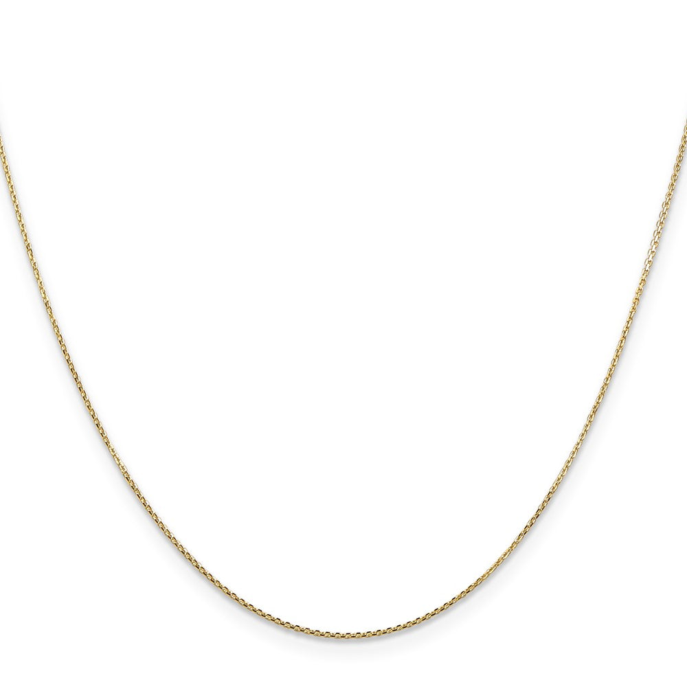 14K Gelbgold.8mm Diamantiert Rund Offen Glieder Ankerkette mit Karabinerverschluss Halskette