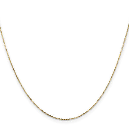 14K Gelbgold.8mm Diamantiert Rund Offen Glieder Ankerkette mit Karabinerverschluss Halskette