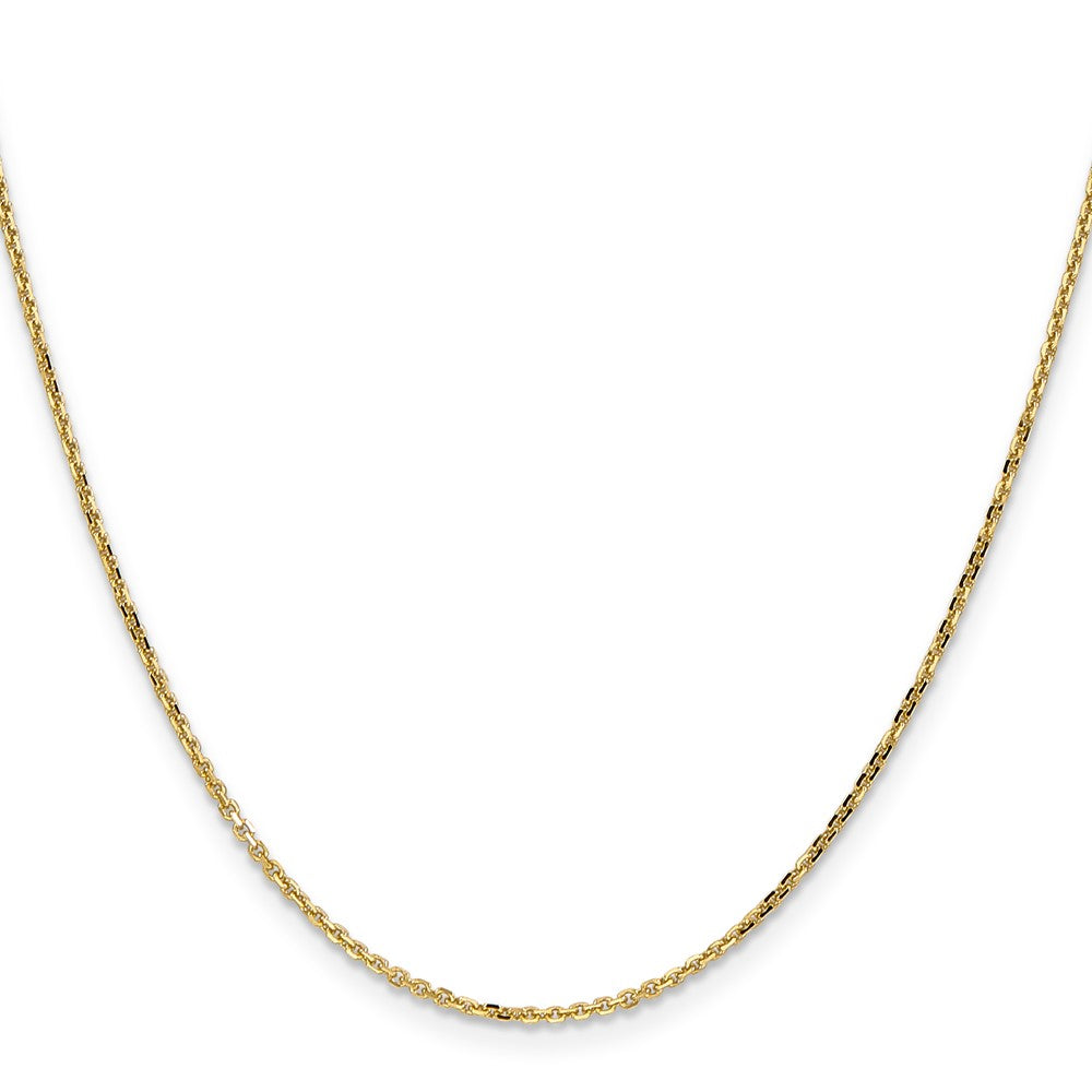 14K Gelbgold 1.4mm Diamantiert Rund Offen Glieder Ankerkette mit Karabinerverschluss Halskette