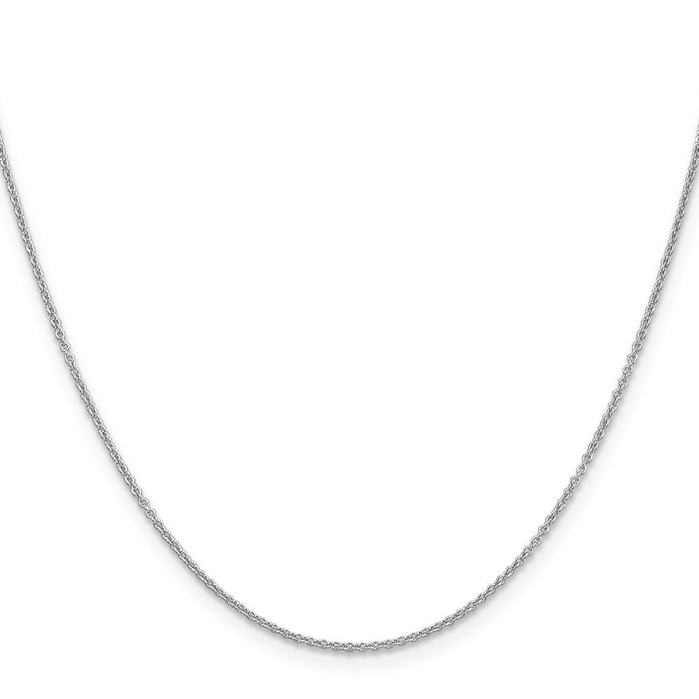 14K Weißgold 1.2mm Ankerkette mit Karabinerverschluss Halskette