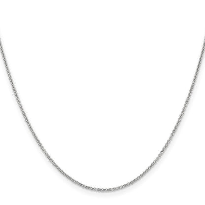 14K Weißgold 1.2mm Ankerkette mit Karabinerverschluss Halskette