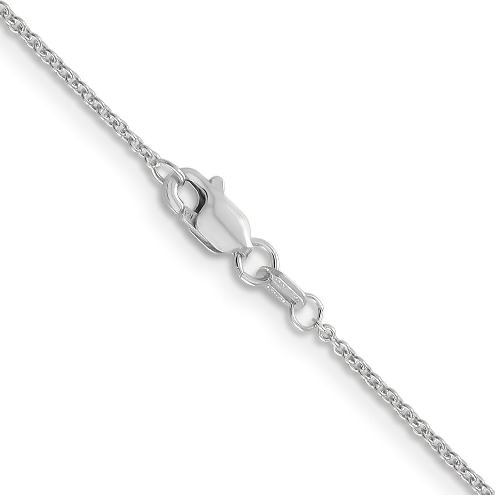 14K Weißgold 1.2mm Ankerkette mit Karabinerverschluss Halskette
