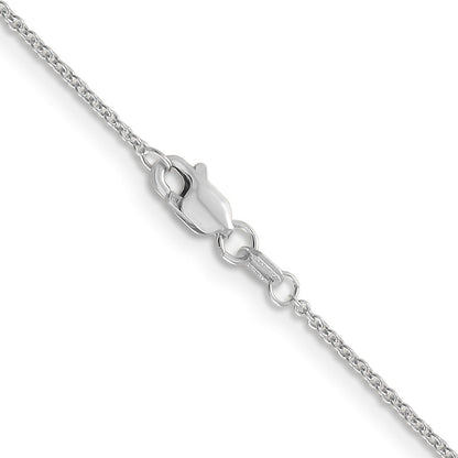 14K Weißgold 1.2mm Ankerkette mit Karabinerverschluss Halskette