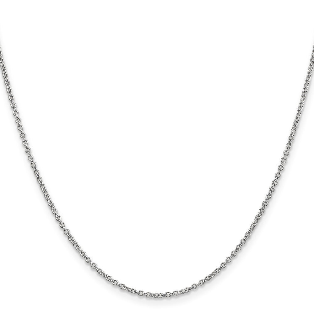 14K Weißgold 1.4mm Rund Offen Breit Glieder Ankerkette mit Karabinerverschluss Halskette