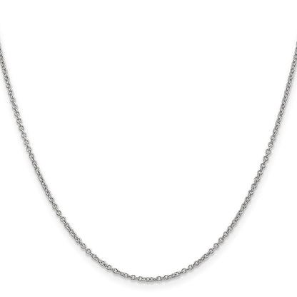 14K Weißgold 1.4mm Rund Offen Breit Glieder Ankerkette mit Karabinerverschluss Halskette