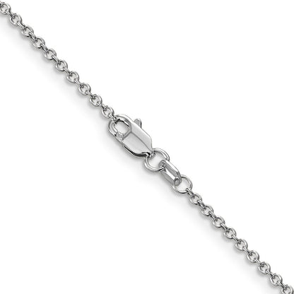 14K Weißgold 1.4mm Rund Offen Breit Glieder Ankerkette mit Karabinerverschluss Halskette