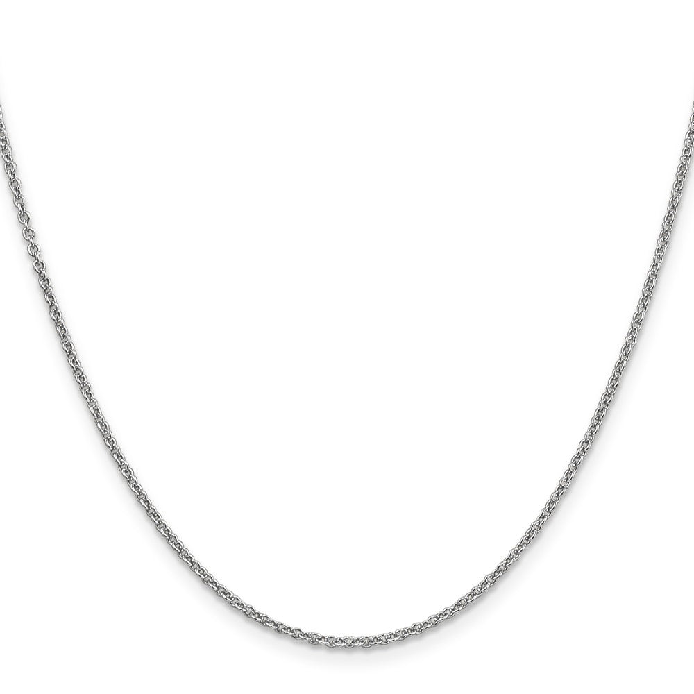 14K Weißgold 1.6mm Rund Offen Glieder Ankerkette mit Karabinerverschluss Halskette
