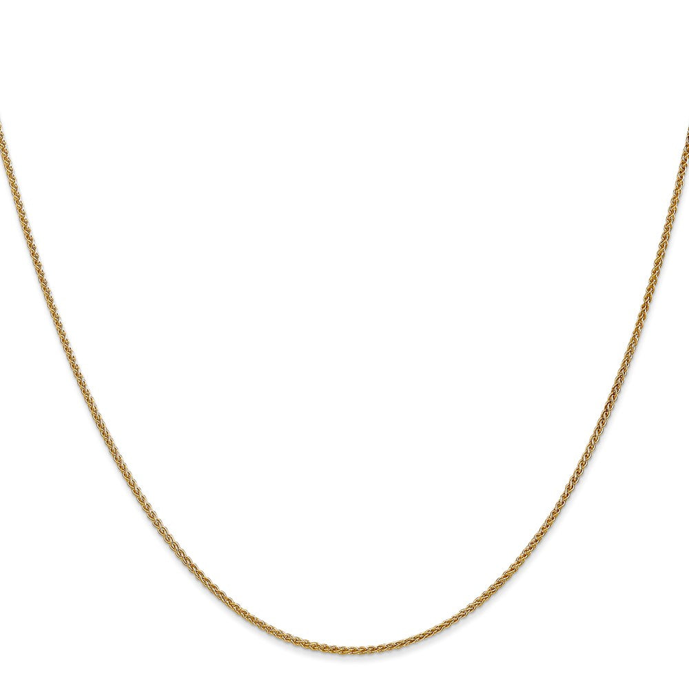 14K Gelbgold 1.25mm Ährenkette mit Karabinerverschluss Halskette