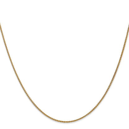 14K Gelbgold 1.25mm Ährenkette mit Karabinerverschluss Kette Kinder Halskette
