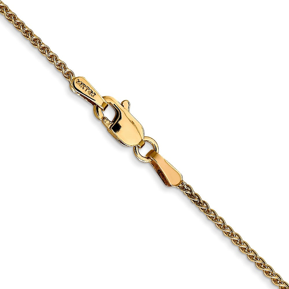 14K Gelbgold 1.25mm Ährenkette mit Karabinerverschluss Halskette