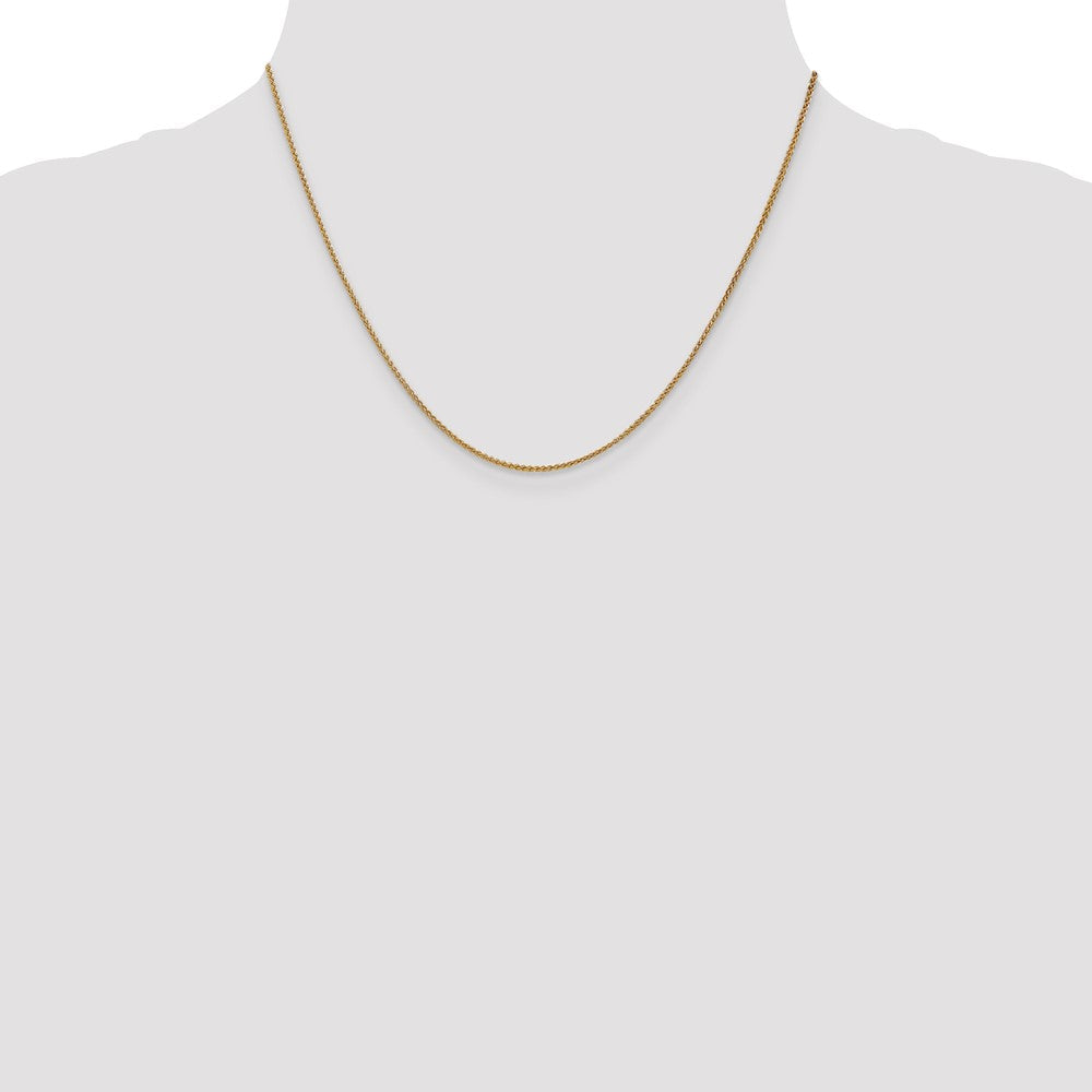 14K Gelbgold 1.25mm Ährenkette mit Karabinerverschluss Halskette
