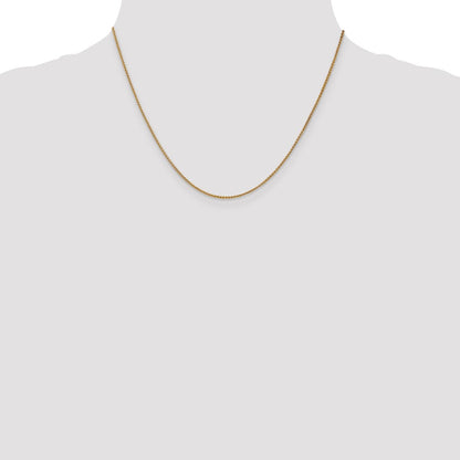 14K Gelbgold 1.25mm Ährenkette mit Karabinerverschluss Halskette
