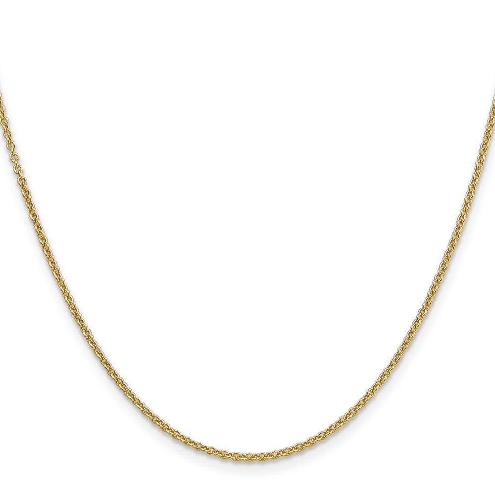 14K Gelbgold 1.6mm Rund Offen Glieder Ankerkette mit Karabinerverschluss Halskette
