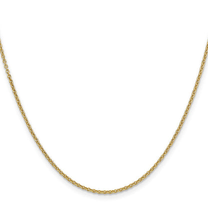 14K Gelbgold 1.6mm Rund Offen Glieder Ankerkette mit Karabinerverschluss Halskette