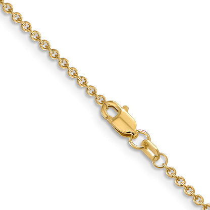 14K Gelbgold 1.6mm Rund Offen Glieder Ankerkette mit Karabinerverschluss Halskette