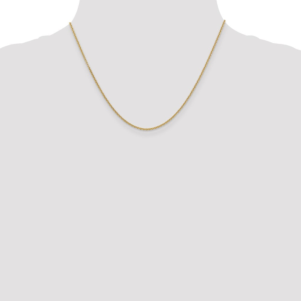 14K Gelbgold 1.6mm Rund Offen Glieder Ankerkette mit Karabinerverschluss Halskette