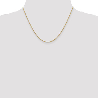 14K Gelbgold 1.6mm Rund Offen Glieder Ankerkette mit Karabinerverschluss Halskette