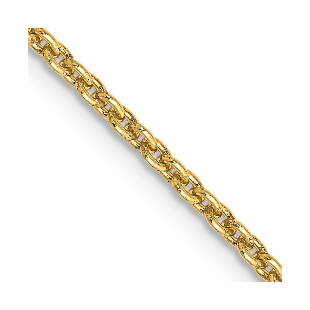 14K Gelbgold 2mm Rund Offen Glieder Ankerkette mit Karabinerverschluss Halskette