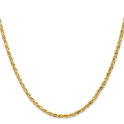 14K Gelbgold 3mm Parisian Weizen mit Karabinerverschluss Halskette