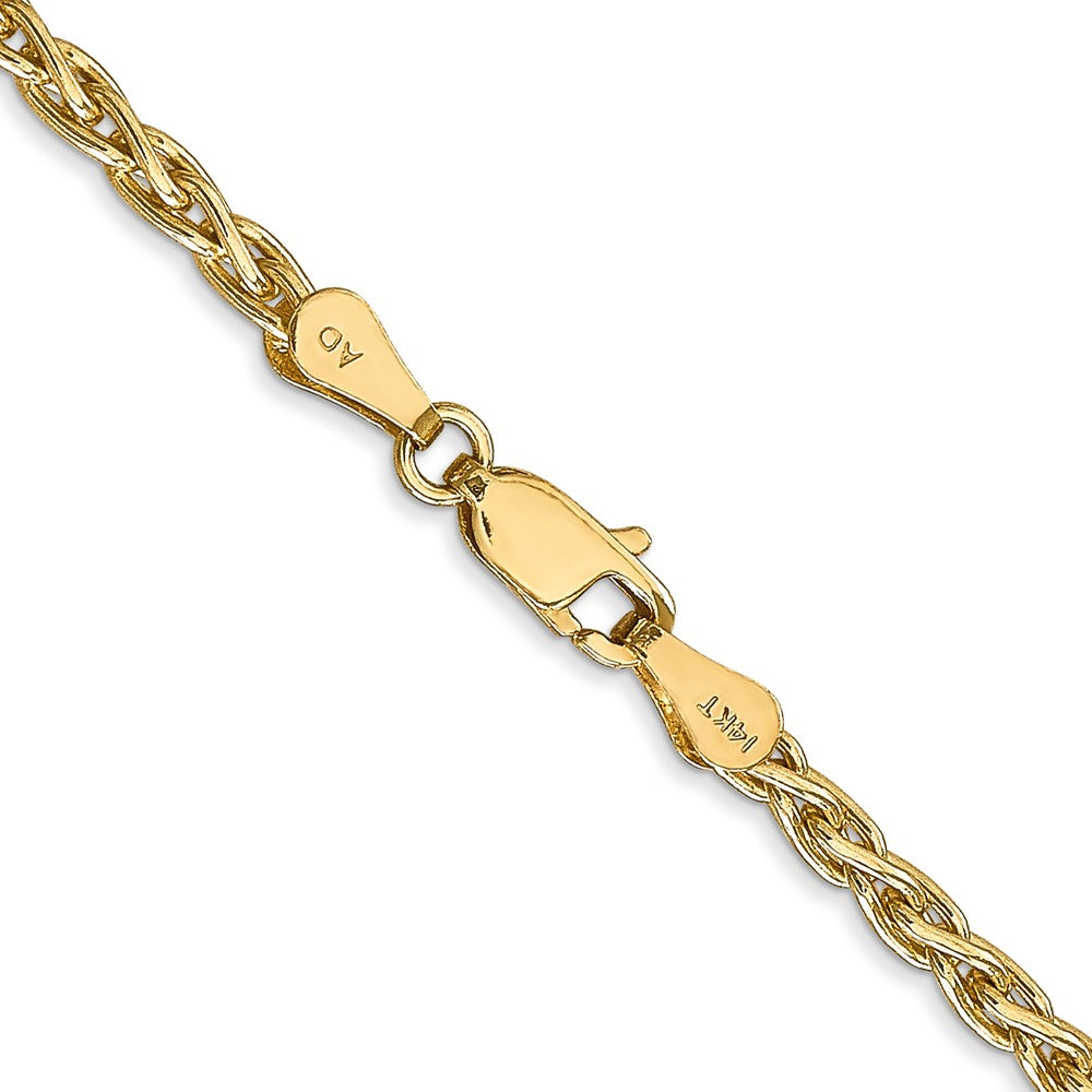 14K Gelbgold 3mm Parisian Weizen mit Karabinerverschluss Halskette