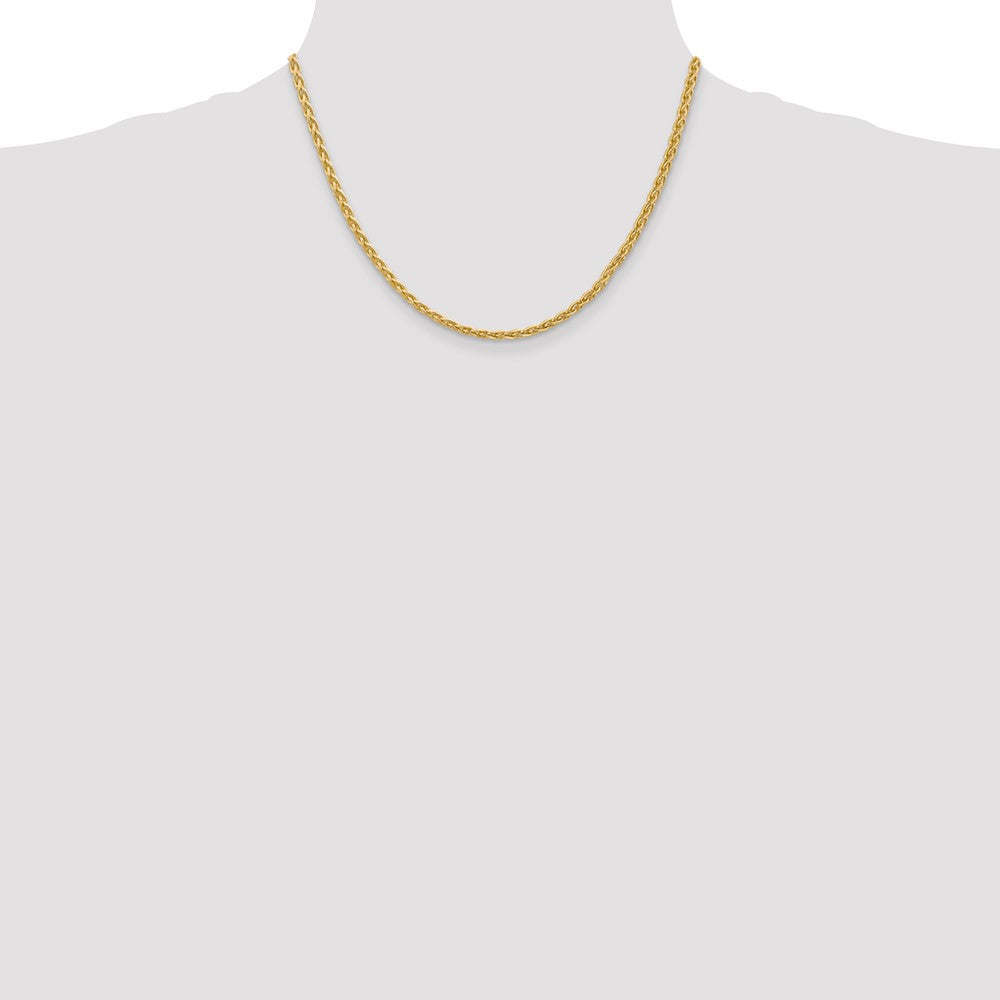 14K Gelbgold 3mm Parisian Weizen mit Karabinerverschluss Halskette