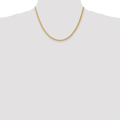 14K Gelbgold 3mm Parisian Weizen mit Karabinerverschluss Halskette
