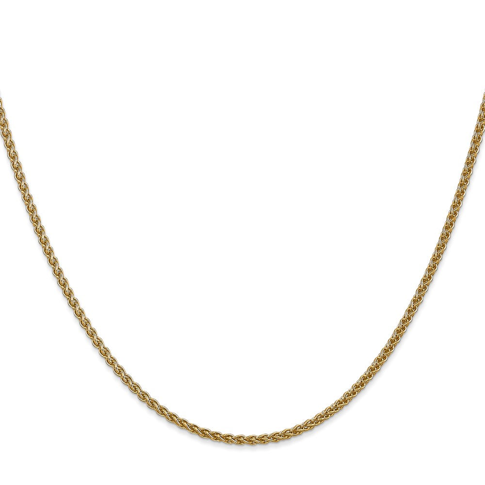 14K Gelbgold 1.05mm Ährenkette mit Federring Verschluss Halskette