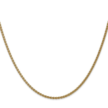 14K Gelbgold 1.05mm Ährenkette mit Federring Verschluss Halskette