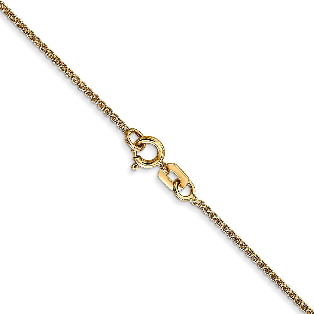 14K Gelbgold 1.05mm Ährenkette mit Federring Verschluss Halskette