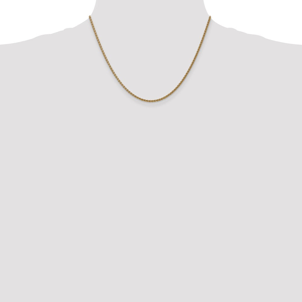 14K Gelbgold 1.05mm Ährenkette mit Federring Verschluss Halskette