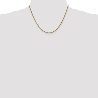 14K Gelbgold 1.05mm Ährenkette mit Federring Verschluss Halskette