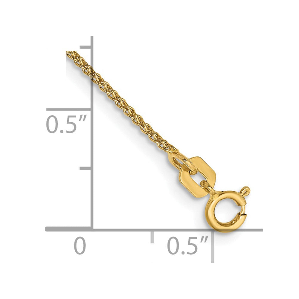 14K Gelbgold 1.05mm Ährenkette mit Federring Verschluss Gliederarmband