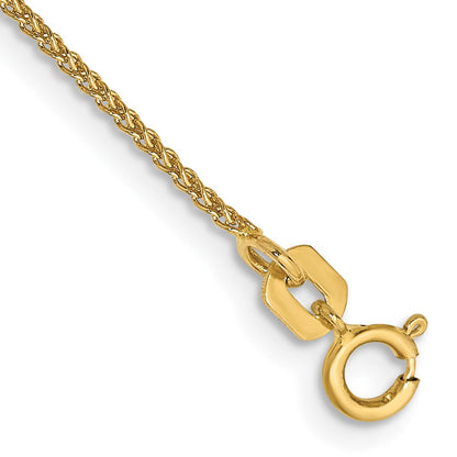 14K Gelbgold 1.05mm Ährenkette mit Federring Verschluss Gliederarmband