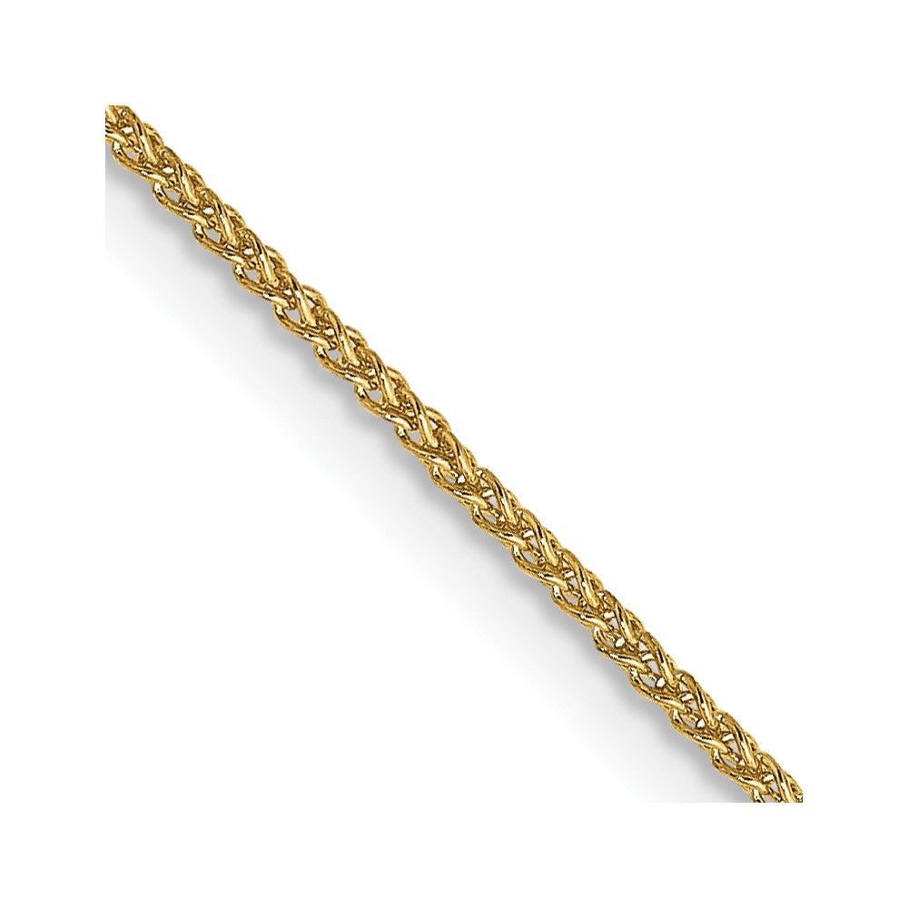 14K Gelbgold 1.05mm Ährenkette mit Federring Verschluss Halskette