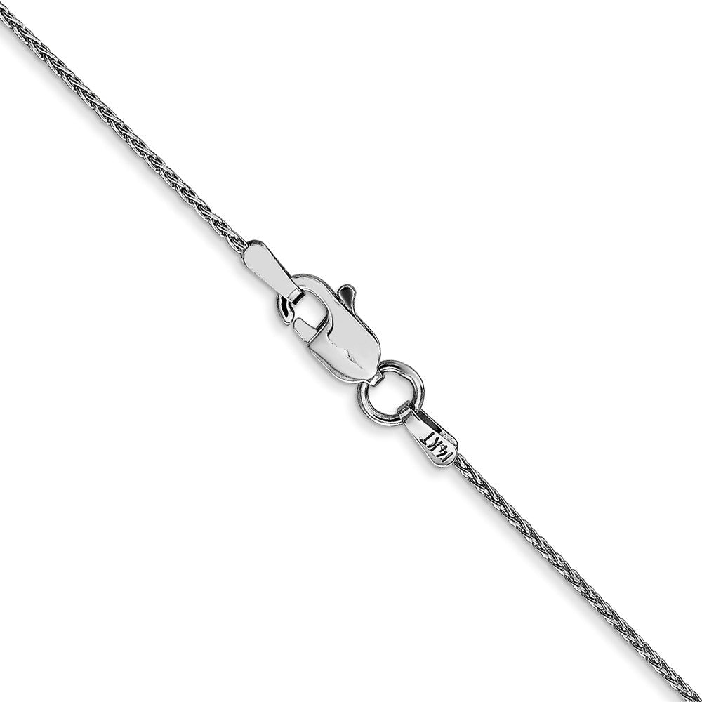 14K Weißgold 1mm Parisian Weizen mit Karabinerverschluss Halskette