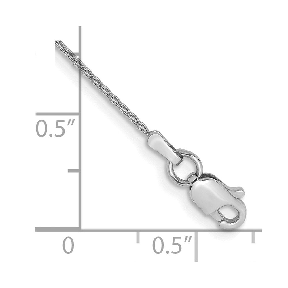 14K Weißgold 1mm Parisian Weizen mit Karabinerverschluss Kette Fußkettchen