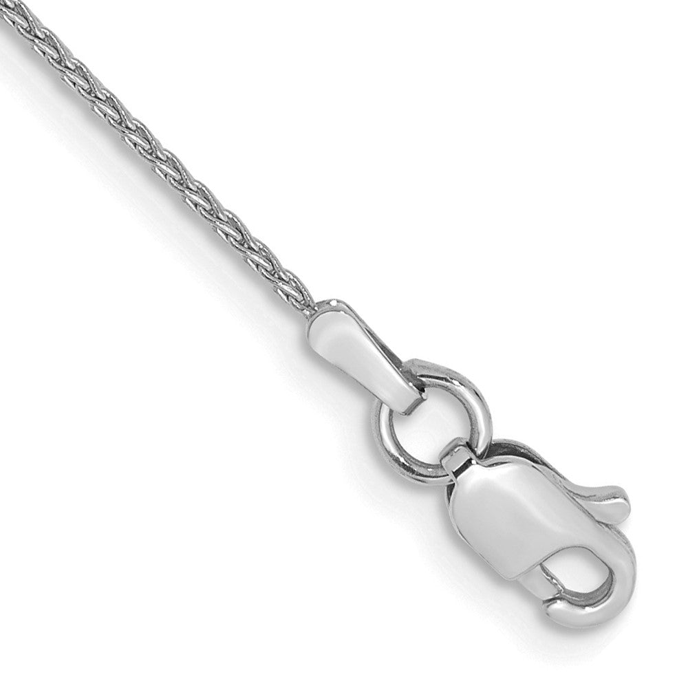 14K Weißgold 1mm Parisian Weizen mit Karabinerverschluss Kette Fußkettchen