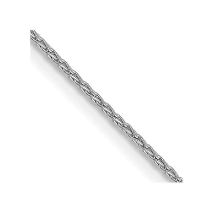 14K Weißgold 1mm Parisian Weizen mit Karabinerverschluss Kette Kinder Halskette