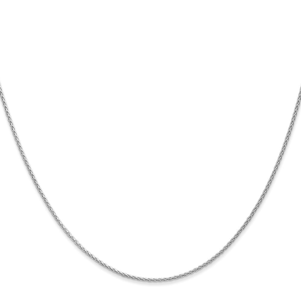 14K Weißgold 1.2mm Parisian Weizen mit Karabinerverschluss Halskette