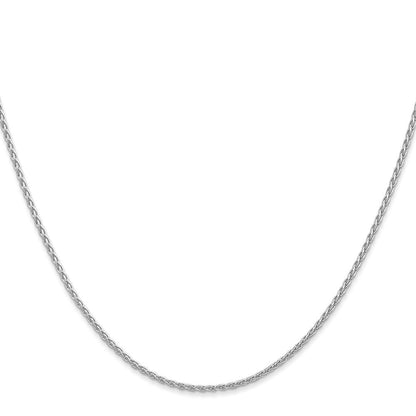 14K Weißgold 1.5mm Parisian Weizen mit Karabinerverschluss Halskette