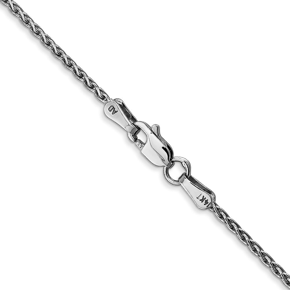 14K Weißgold 1.5mm Parisian Weizen mit Karabinerverschluss Halskette