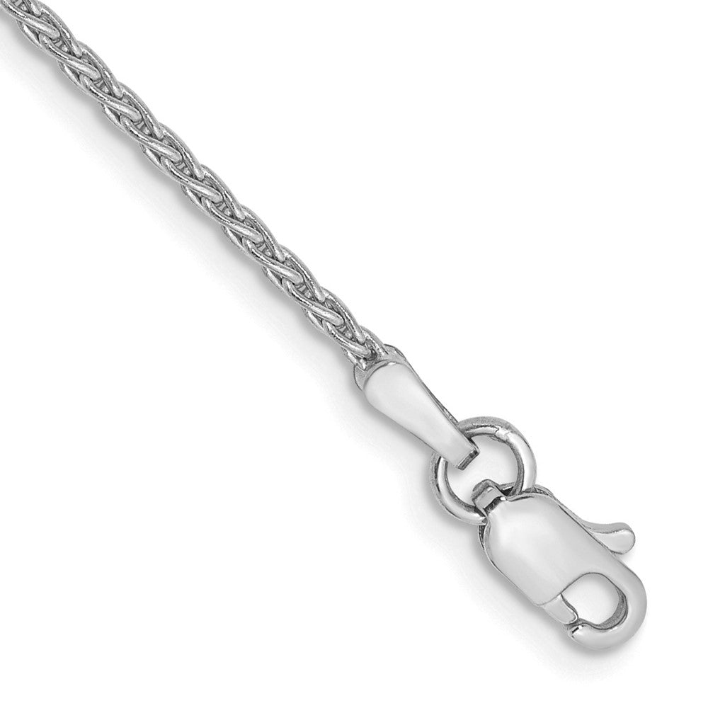 14K Weißgold 1.5mm Parisian Weizen mit Karabinerverschluss Kette Fußkettchen